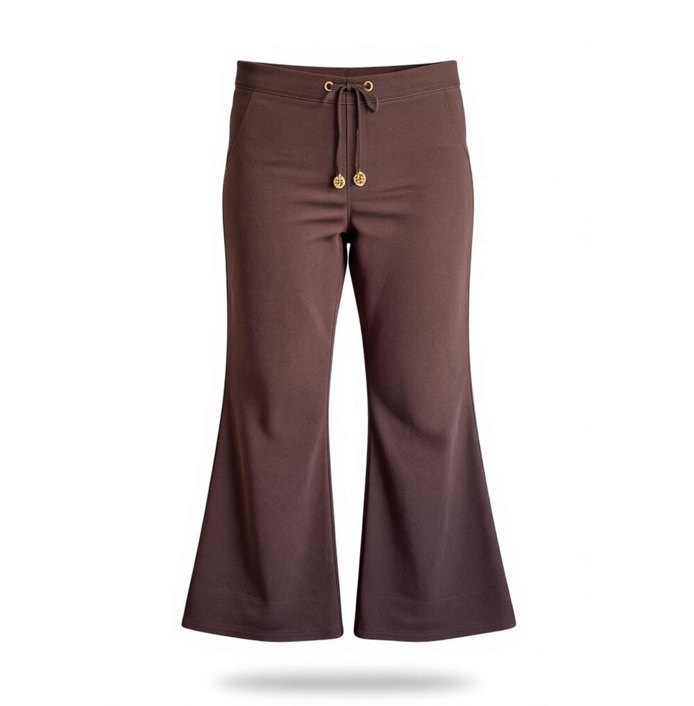 Tory Burch wide leg drawstring brown lounge sweatpants size large